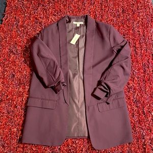 Francesca’s Collections Purple Blazer with Ruched Sleeves Size Medium FREE SHIP